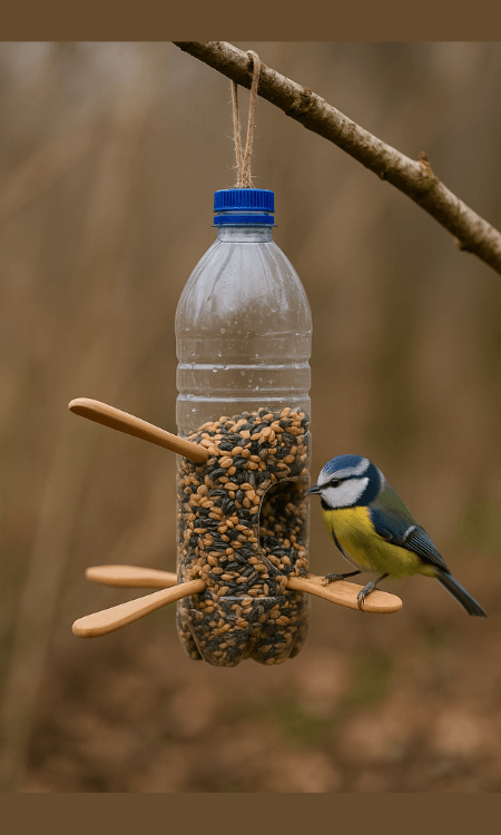 mangeoire en bouteille recyclee